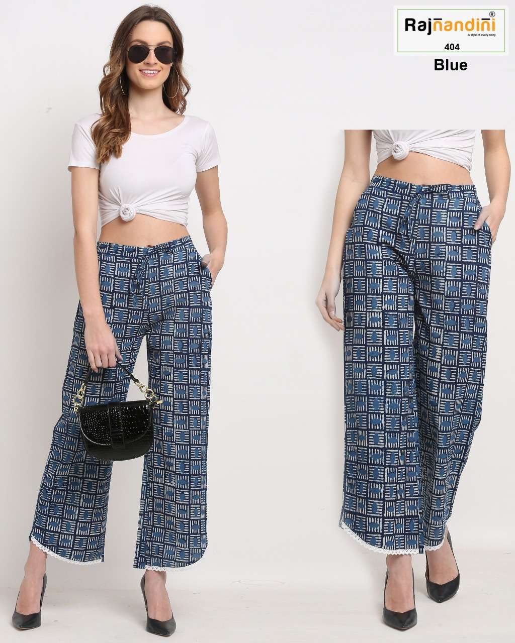 PLAZZO VOL-2 BY RAJNANDINI STYLISH FANCY BEAUTIFUL COLORFUL CASUAL WEAR & ETHNIC WEAR PURE COTTON PANTS AT WHOLESALE PRICE