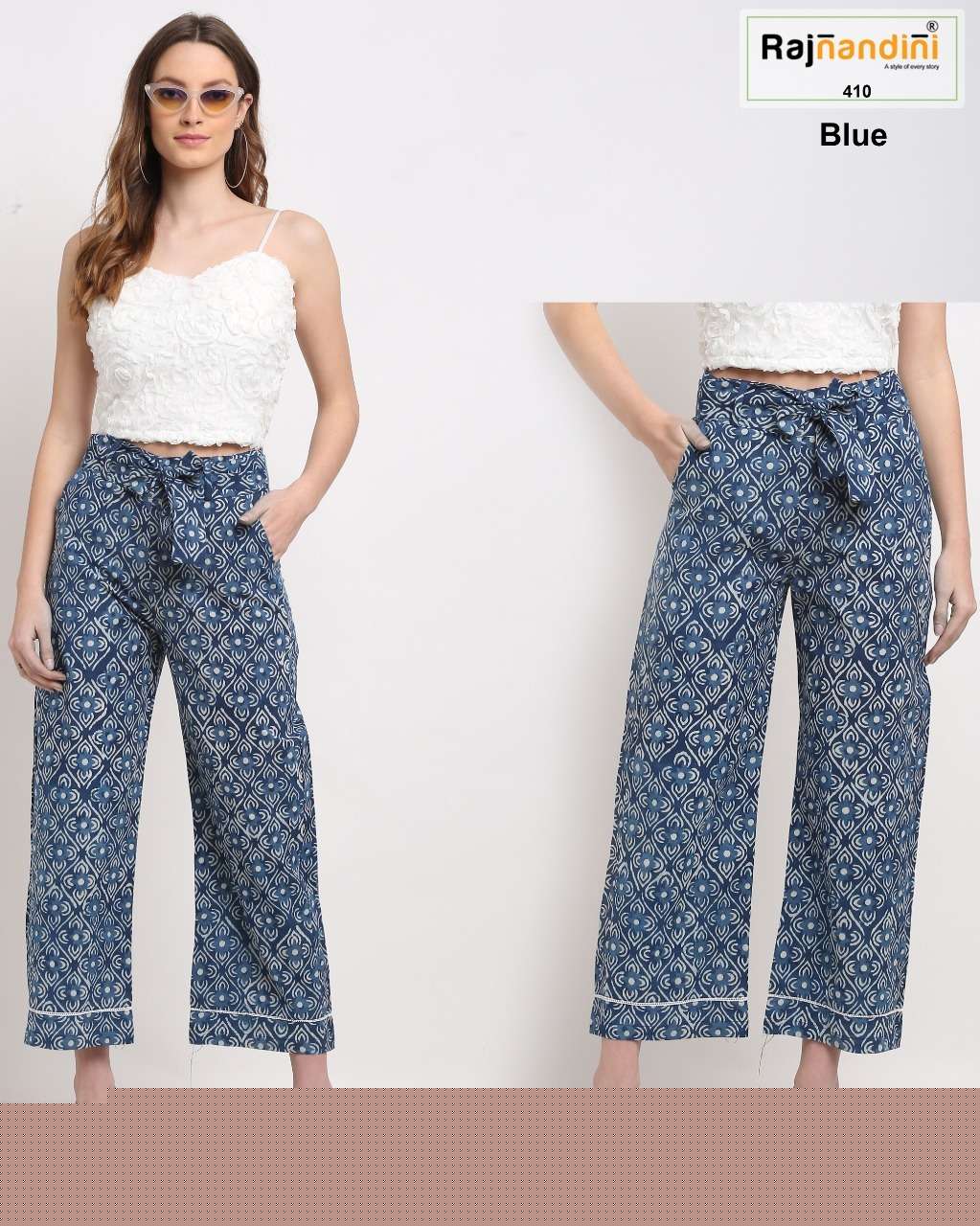 PLAZZO VOL-2 BY RAJNANDINI STYLISH FANCY BEAUTIFUL COLORFUL CASUAL WEAR & ETHNIC WEAR PURE COTTON PANTS AT WHOLESALE PRICE