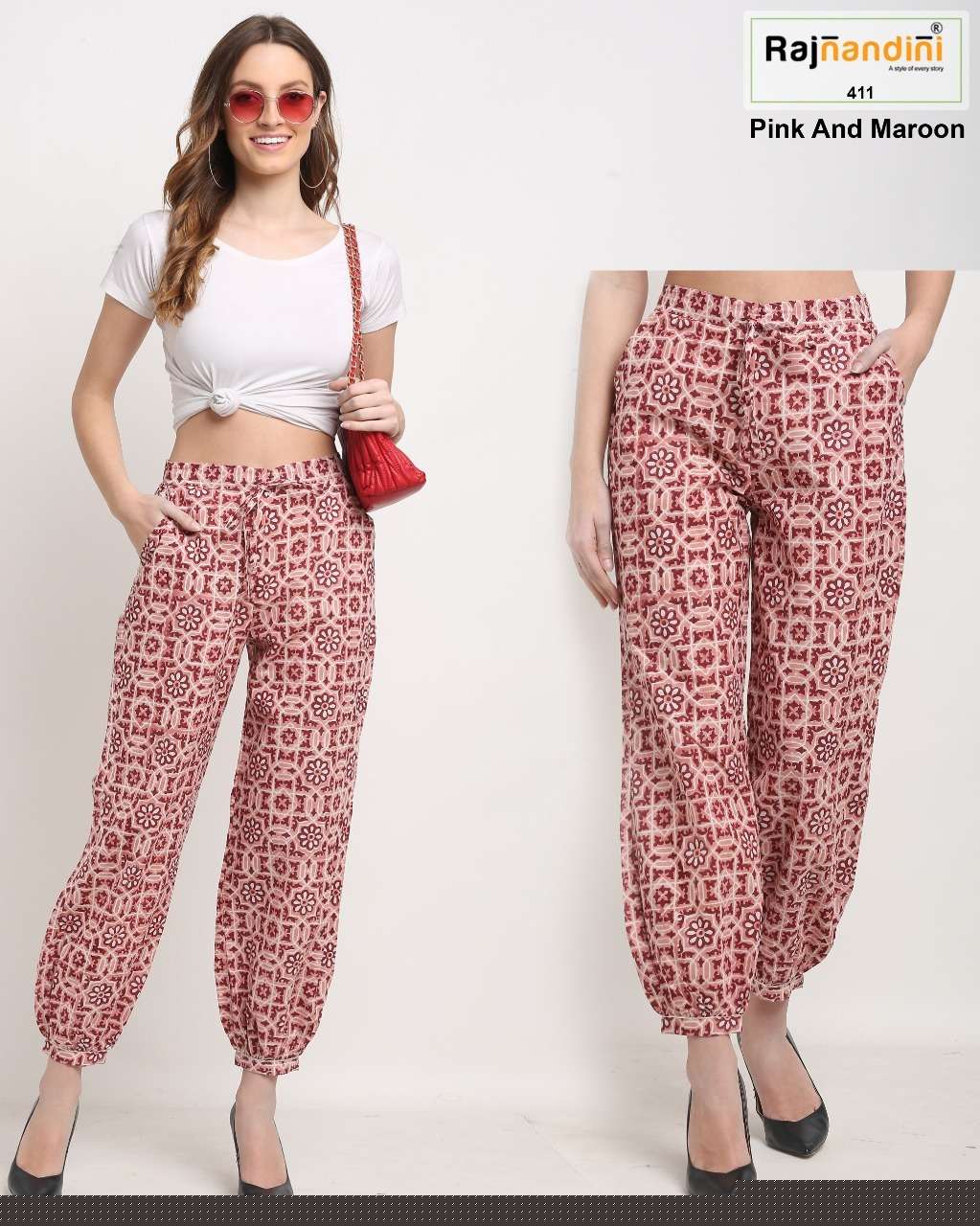 PLAZZO VOL-1 BY RAJNANDINI STYLISH FANCY BEAUTIFUL COLORFUL CASUAL WEAR & ETHNIC WEAR PURE COTTON PANTS AT WHOLESALE PRICE