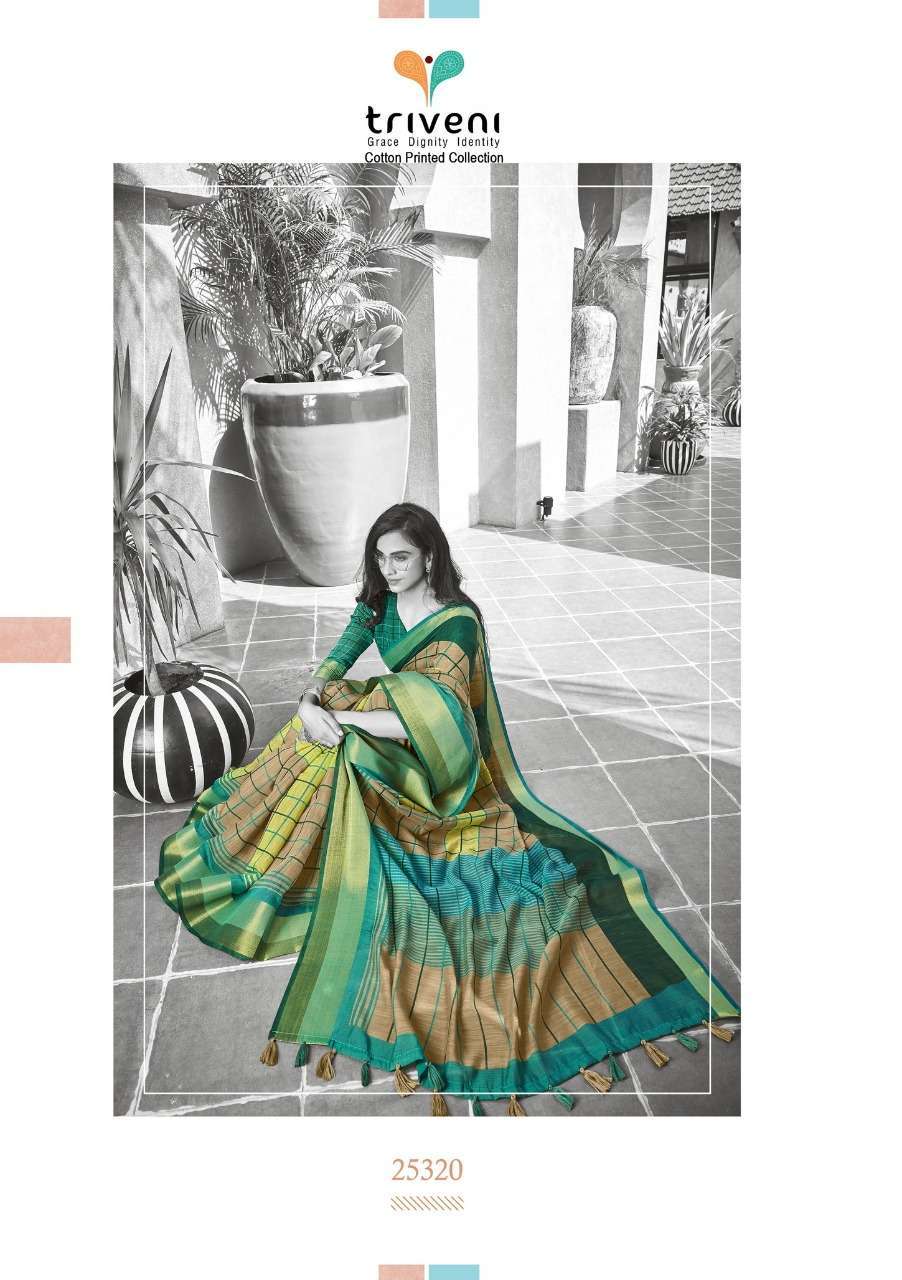 MFUNE VOL-3 BY TRIVENI 25318 TO 25325 SERIES INDIAN TRADITIONAL WEAR COLLECTION BEAUTIFUL STYLISH FANCY COLORFUL PARTY WEAR & OCCASIONAL WEAR LINEN COTTON SAREES AT WHOLESALE PRICE
