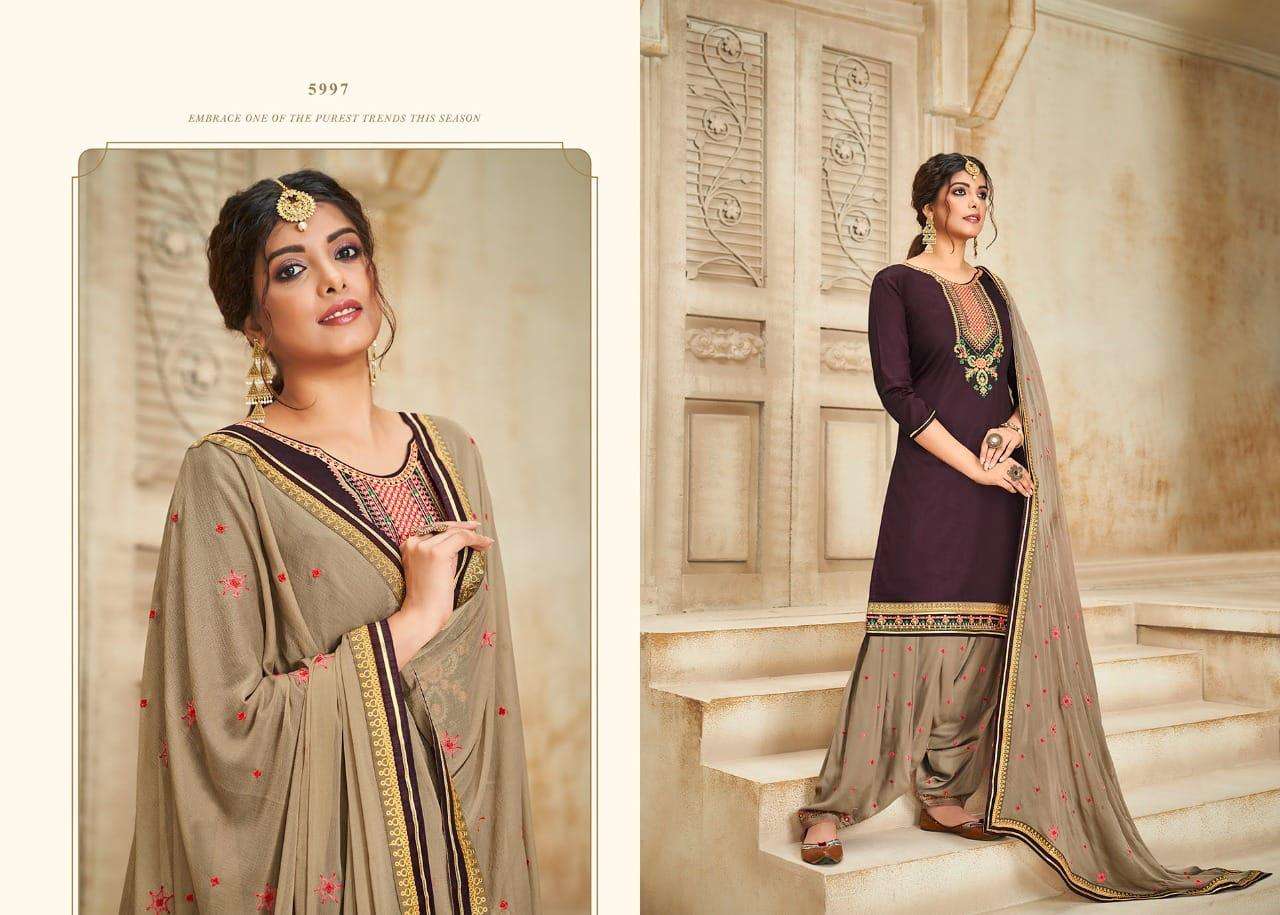 PATIALA HOUSE VOL-86 BY KESSI FABRICS 5991 TO 5998 SERIES BEAUTIFUL SUITS COLORFUL STYLISH FANCY CASUAL WEAR & ETHNIC WEAR JAM SILK WORK DRESSES AT WHOLESALE PRICE