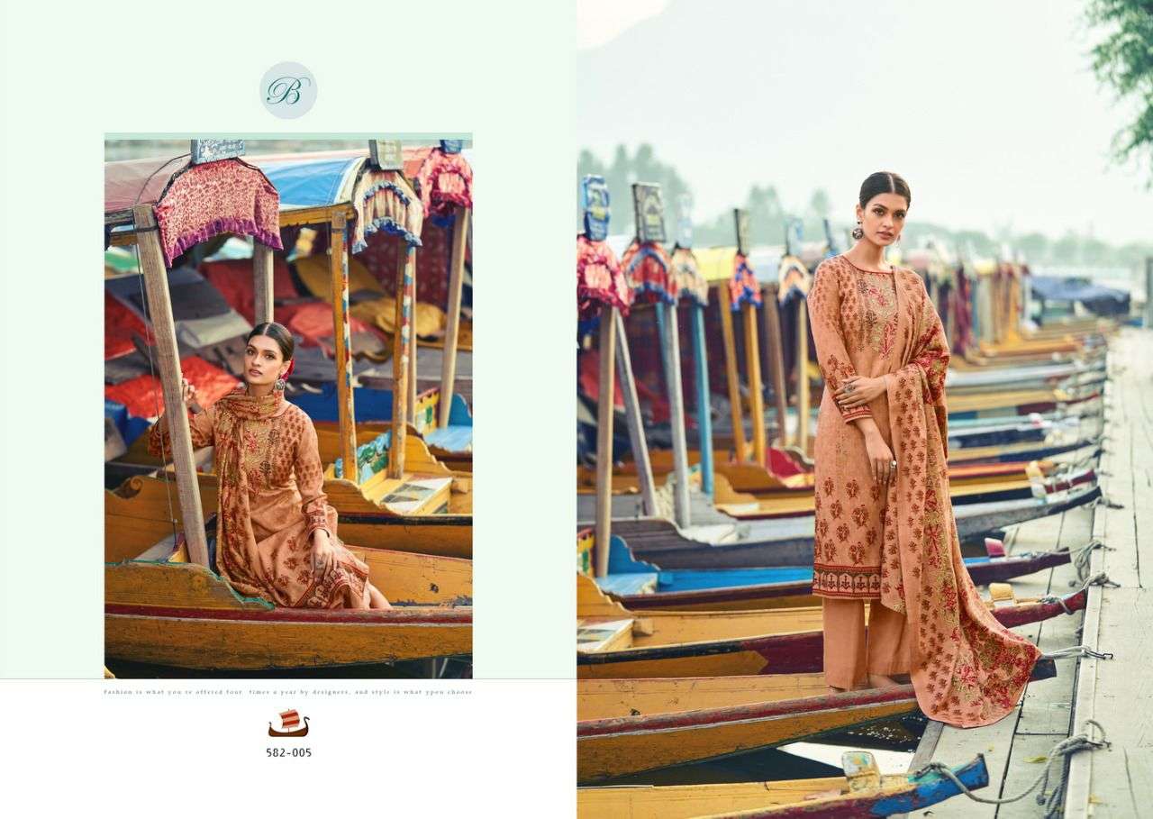AISHA 582 SERIES BY BELLIZA 582-001 TO 582-010 SERIES BEAUTIFUL STYLISH SHARARA SUITS FANCY COLORFUL CASUAL WEAR & ETHNIC WEAR & READY TO WEAR PURE PASHMINA DIGITAL PRINT DRESSES AT WHOLESALE PRICE