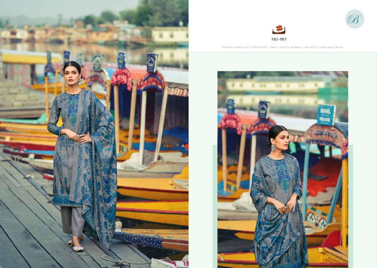 AISHA 582 SERIES BY BELLIZA 582-001 TO 582-010 SERIES BEAUTIFUL STYLISH SHARARA SUITS FANCY COLORFUL CASUAL WEAR & ETHNIC WEAR & READY TO WEAR PURE PASHMINA DIGITAL PRINT DRESSES AT WHOLESALE PRICE