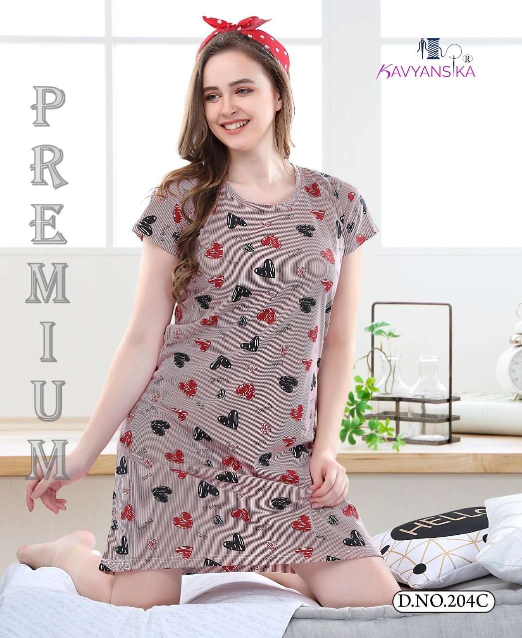 KAVYANSHIKA VOL-204 BY KAVYANSHIKA BEAUTIFUL STYLISH FANCY COLORFUL CASUAL WEAR & ETHNIC WEAR COTTON HOSIERY TOPS AT WHOLESALE PRICE