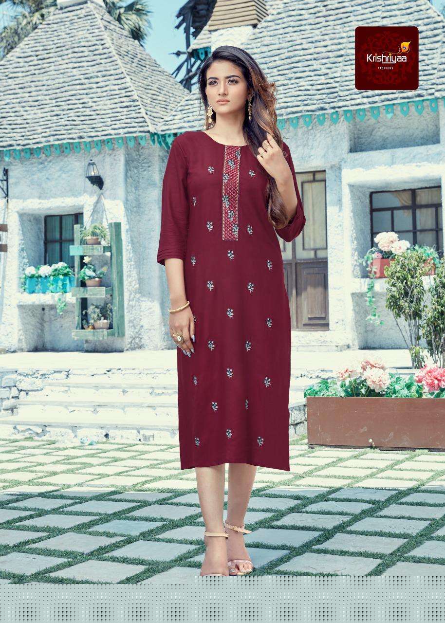 BLUSH BY KRISHRIYAA 51133 TO 51140 SERIES DESIGNER STYLISH FANCY COLORFUL BEAUTIFUL PARTY WEAR & ETHNIC WEAR COLLECTION VISCOSE RAYON KURTIS AT WHOLESALE PRICE