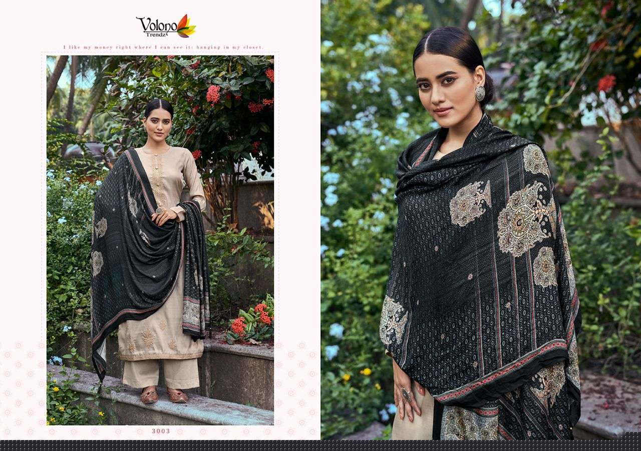 Elan Vol-5 By Volono Trendz 3001 To 3007 Series Beautiful Suits Stylish Fancy Colorful Party Wear & Occasional Wear Pure Pahsmina Dresses At Wholesale Price