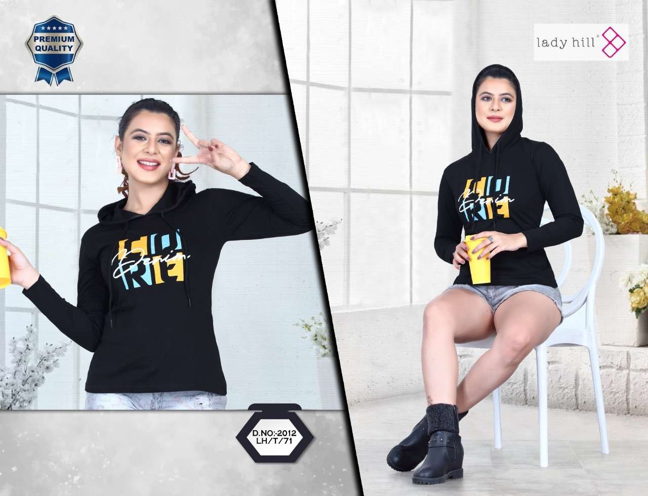 LADY HILL VOL-71 BY LADY HILL 2012-A TO 2012-H SERIES DESIGNER STYLISH FANCY COLORFUL BEAUTIFUL PARTY WEAR & ETHNIC WEAR COLLECTION COTTON HOSIERY TOPS AT WHOLESALE PRICE