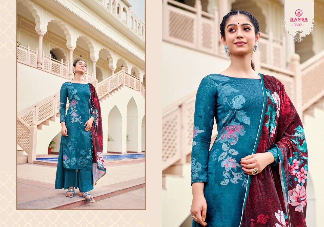 Makhmal By Hansa Prints 3301 To 3306 Series Beautiful Stylish Suits Fancy Colorful Casual Wear & Ethnic Wear & Ready To Wear Pashmina Digital Print With Hand Work Dresses At Wholesale Price
