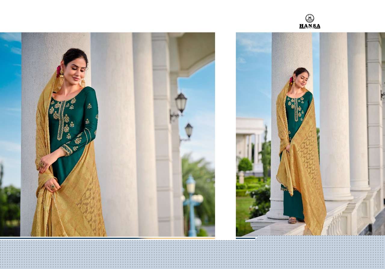 BINDIYA BY HANSA PRINTS 2301 TO 2305 SERIES BEAUTIFUL SUITS COLORFUL STYLISH FANCY CASUAL WEAR & ETHNIC WEAR SATIN GEORGETTE WITH WORK DRESSES AT WHOLESALE PRICE