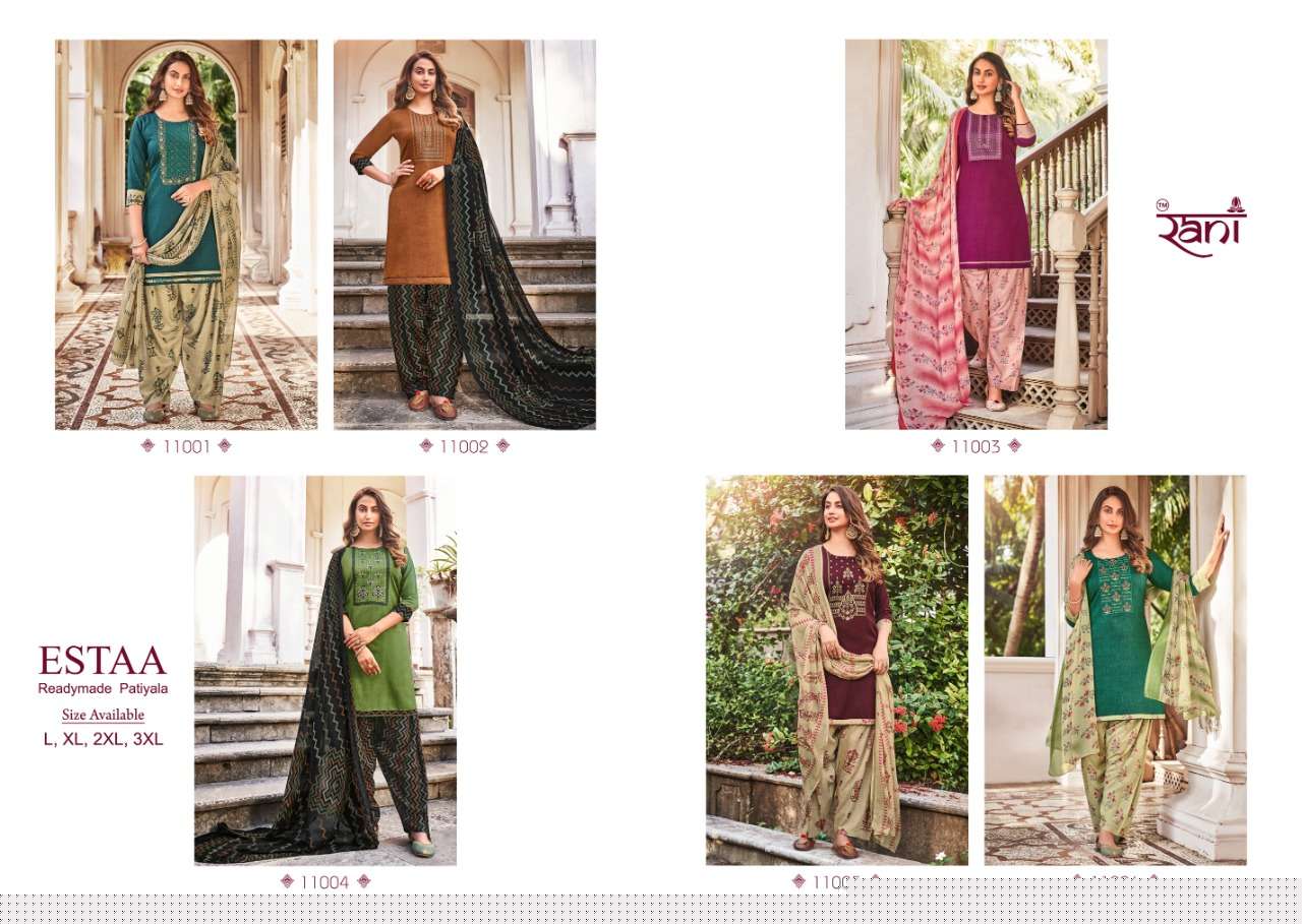 Estaa By Rani Fashion 11001 To 11006 Series Beautiful Suits Colorful Stylish Fancy Casual Wear & Ethnic Wear Rayon Print Dresses At Wholesale Price