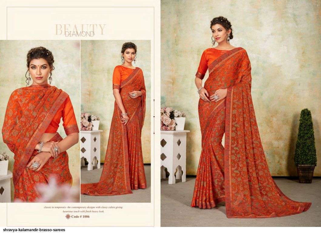 KALAMANDIR BY SHRAVYA FASHION A TO H SERIES INDIAN TRADITIONAL WEAR COLLECTION BEAUTIFUL STYLISH FANCY COLORFUL PARTY WEAR & OCCASIONAL WEAR BRASSO SAREES AT WHOLESALE PRICE