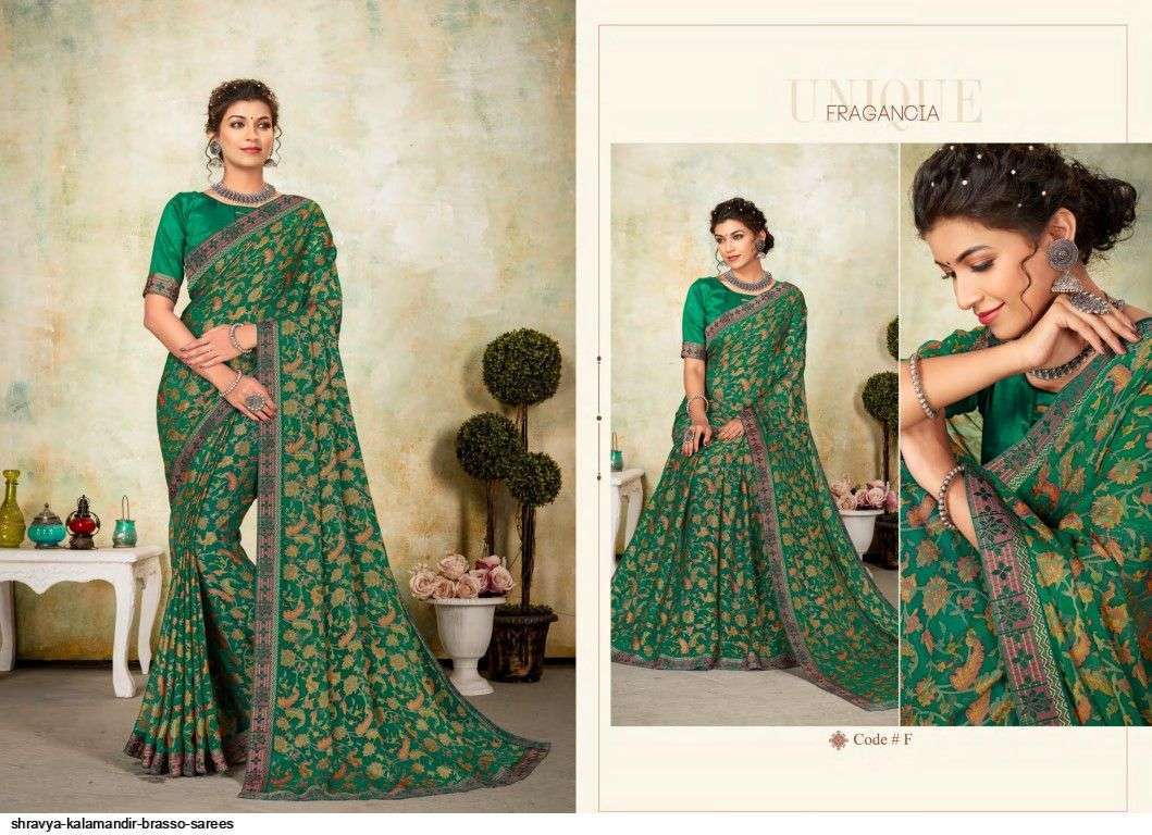 KALAMANDIR BY SHRAVYA FASHION A TO H SERIES INDIAN TRADITIONAL WEAR COLLECTION BEAUTIFUL STYLISH FANCY COLORFUL PARTY WEAR & OCCASIONAL WEAR BRASSO SAREES AT WHOLESALE PRICE