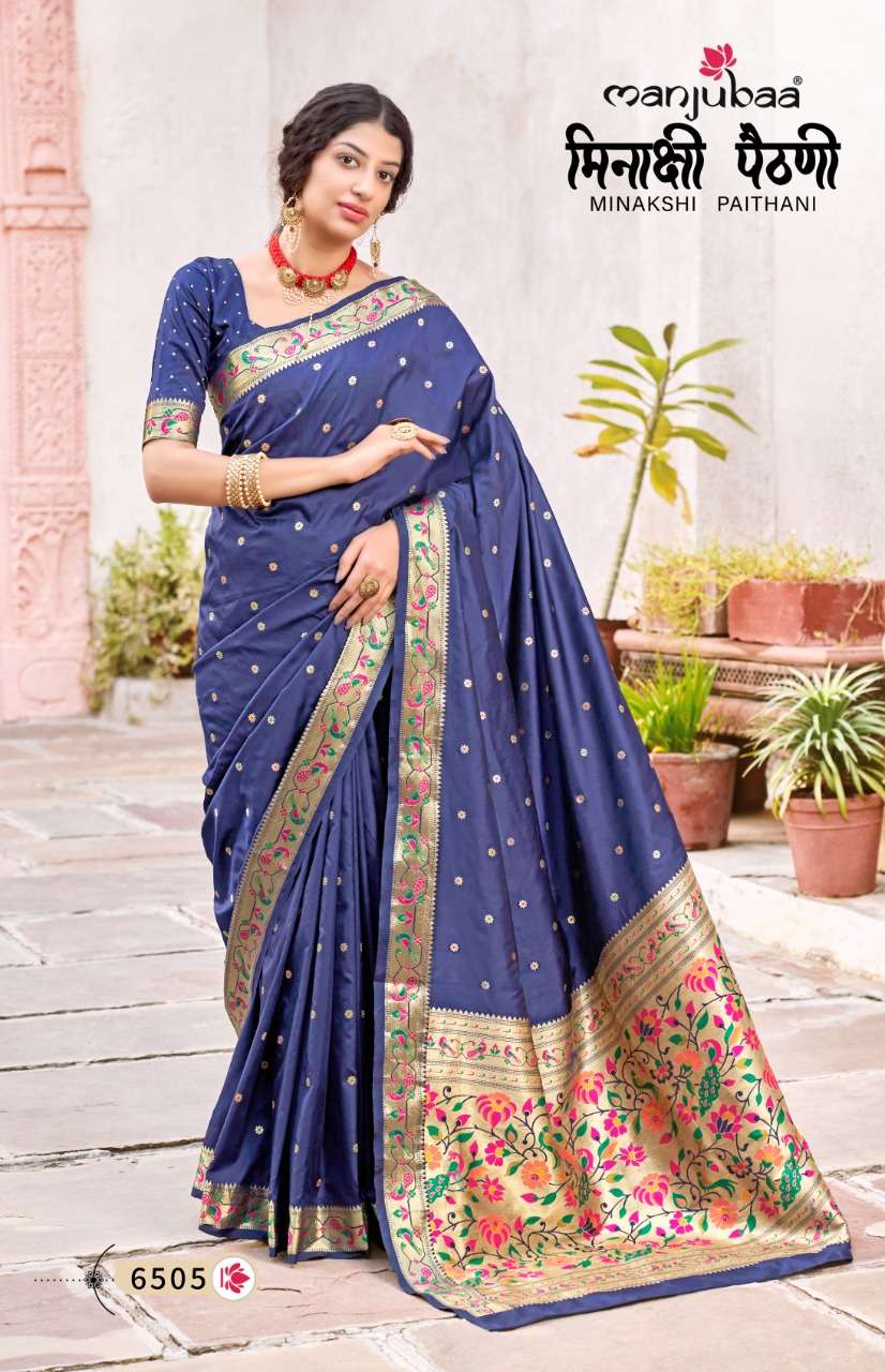 MINAKSHI PAITHANI BY MANJUBAA CLOTHING 6501 TO 6506 SERIES INDIAN TRADITIONAL WEAR COLLECTION BEAUTIFUL STYLISH FANCY COLORFUL PARTY WEAR & OCCASIONAL WEAR SILK SAREES AT WHOLESALE PRICE