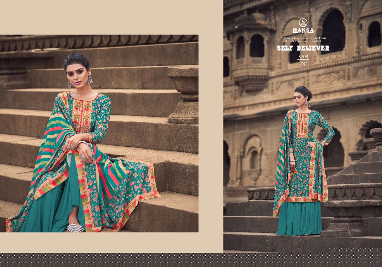 Hidaya Raanjna By Hansa Print 3701 To 3706 Series Beautiful Suits Colorful Stylish Fancy Casual Wear & Ethnic Wear Pashmina Digital Print With Work Dresses At Wholesale Price
