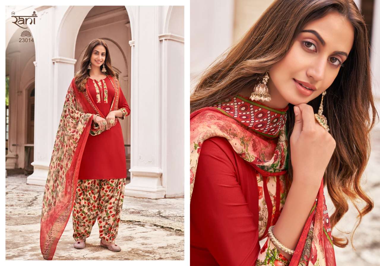 SUNHERI VOL-23 BY RANI FASHION 23001 TO 23016 SERIES BEAUTIFUL STYLISH SUITS FANCY COLORFUL CASUAL WEAR & ETHNIC WEAR & READY TO WEAR HEAVY AMERICAN CREPE PRINTED DRESSES AT WHOLESALE PRICE