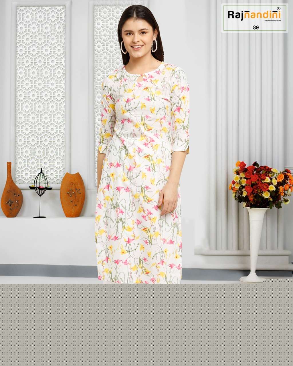 PRINT VOL-10 BY RAJNANDINI 1001 TO 1006 SERIES DESIGNER STYLISH FANCY COLORFUL BEAUTIFUL PARTY WEAR & ETHNIC WEAR COLLECTION PURE COTTON PRINT KURTIS AT WHOLESALE PRICE