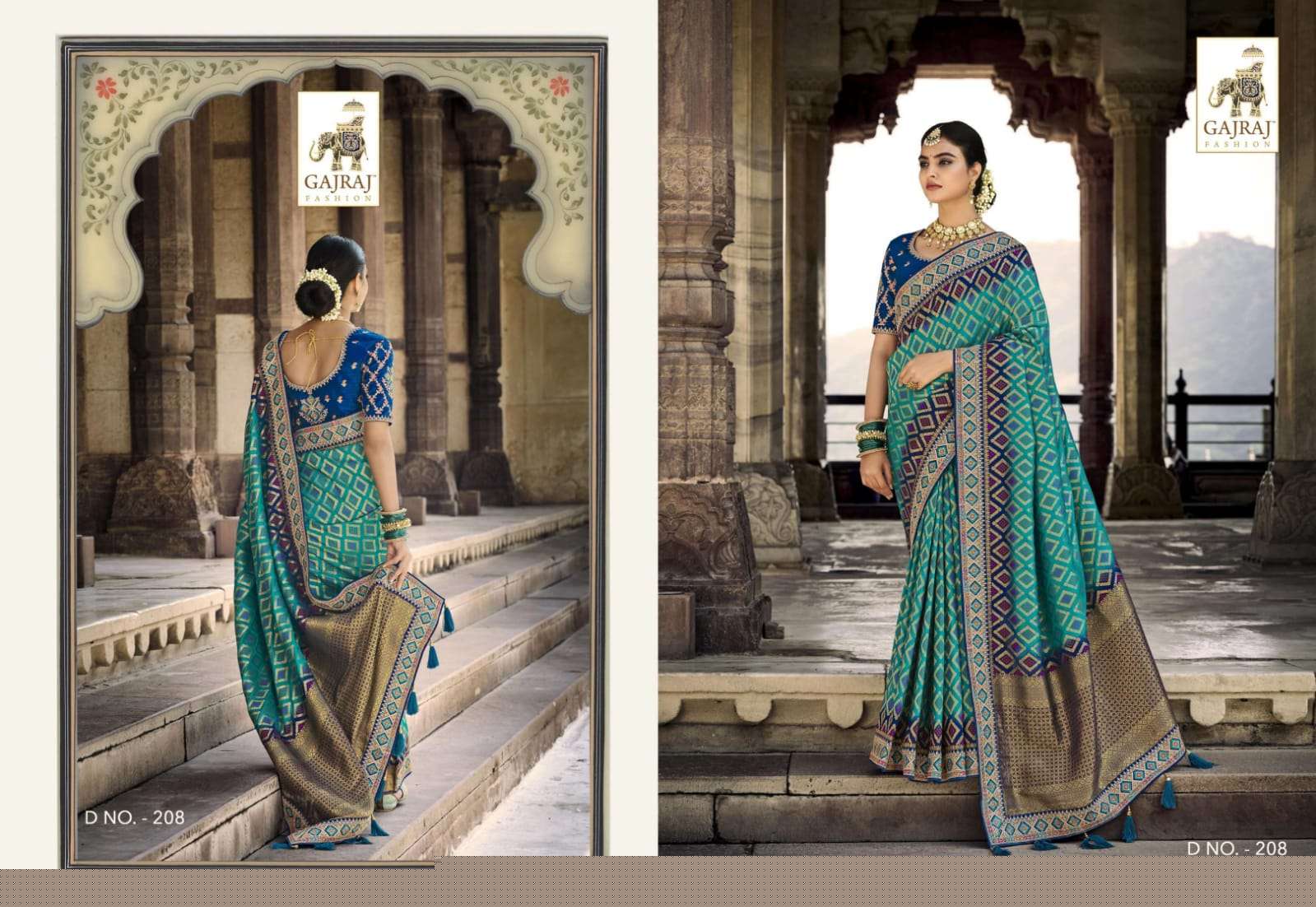 GAJRAJ 207 SERIES BY GAJRAJ FASHION 207 TO 218 SERIES INDIAN TRADITIONAL WEAR COLLECTION BEAUTIFUL STYLISH FANCY COLORFUL PARTY WEAR & OCCASIONAL WEAR SILK SAREES AT WHOLESALE PRICE