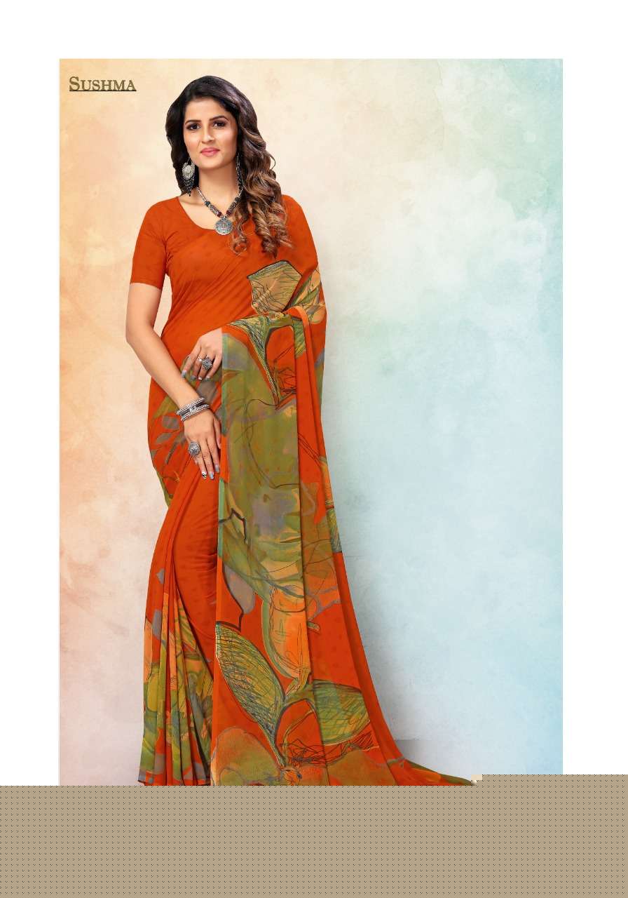SUSHMA 14000 SERIES BY SUSHMA INDIAN TRADITIONAL WEAR COLLECTION BEAUTIFUL STYLISH FANCY COLORFUL PARTY WEAR & OCCASIONAL WEAR GEORGETTE DIGITAL PRINT SAREES AT WHOLESALE PRICE