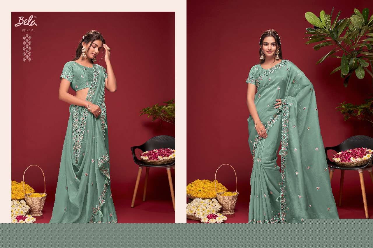ROSELYN BY BELA FASHION 20340 TO 20348 SERIES INDIAN TRADITIONAL WEAR COLLECTION BEAUTIFUL STYLISH FANCY COLORFUL PARTY WEAR & OCCASIONAL WEAR FANCY SAREES AT WHOLESALE PRICE