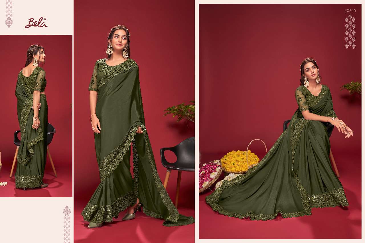 ROSELYN BY BELA FASHION 20340 TO 20348 SERIES INDIAN TRADITIONAL WEAR COLLECTION BEAUTIFUL STYLISH FANCY COLORFUL PARTY WEAR & OCCASIONAL WEAR FANCY SAREES AT WHOLESALE PRICE