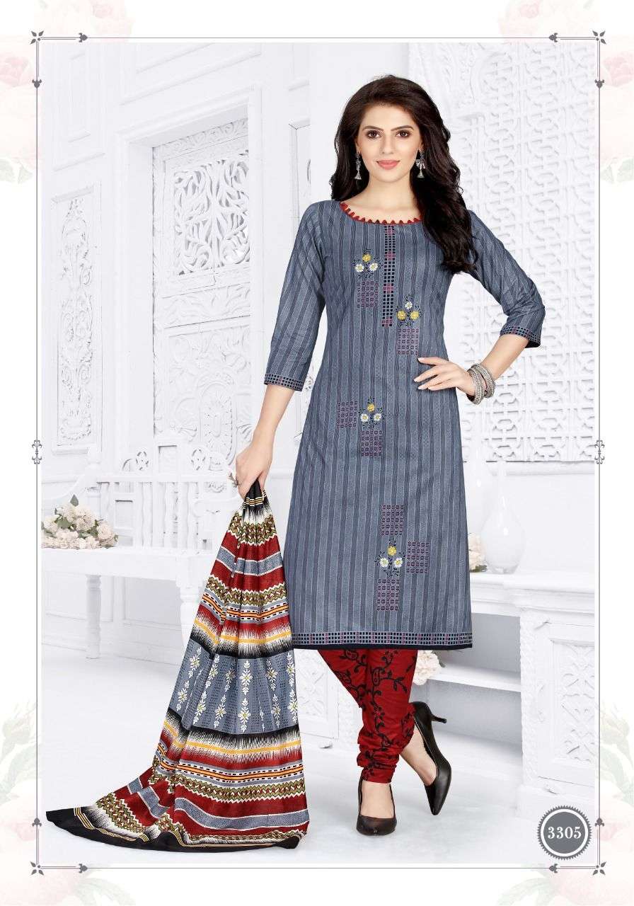 TARA VOL-33 BY COTTON PLUSE 3301 TO 3312 SERIES BEAUTIFUL STYLISH SUITS FANCY COLORFUL CASUAL WEAR & ETHNIC WEAR & READY TO WEAR HEAVY COTTON PRINTED DRESSES AT WHOLESALE PRICE