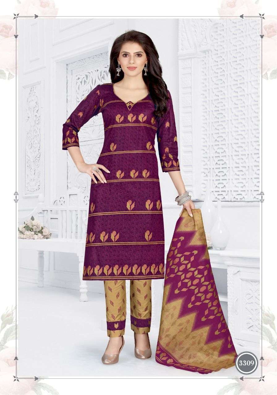 TARA VOL-33 BY COTTON PLUSE 3301 TO 3312 SERIES BEAUTIFUL STYLISH SUITS FANCY COLORFUL CASUAL WEAR & ETHNIC WEAR & READY TO WEAR HEAVY COTTON PRINTED DRESSES AT WHOLESALE PRICE