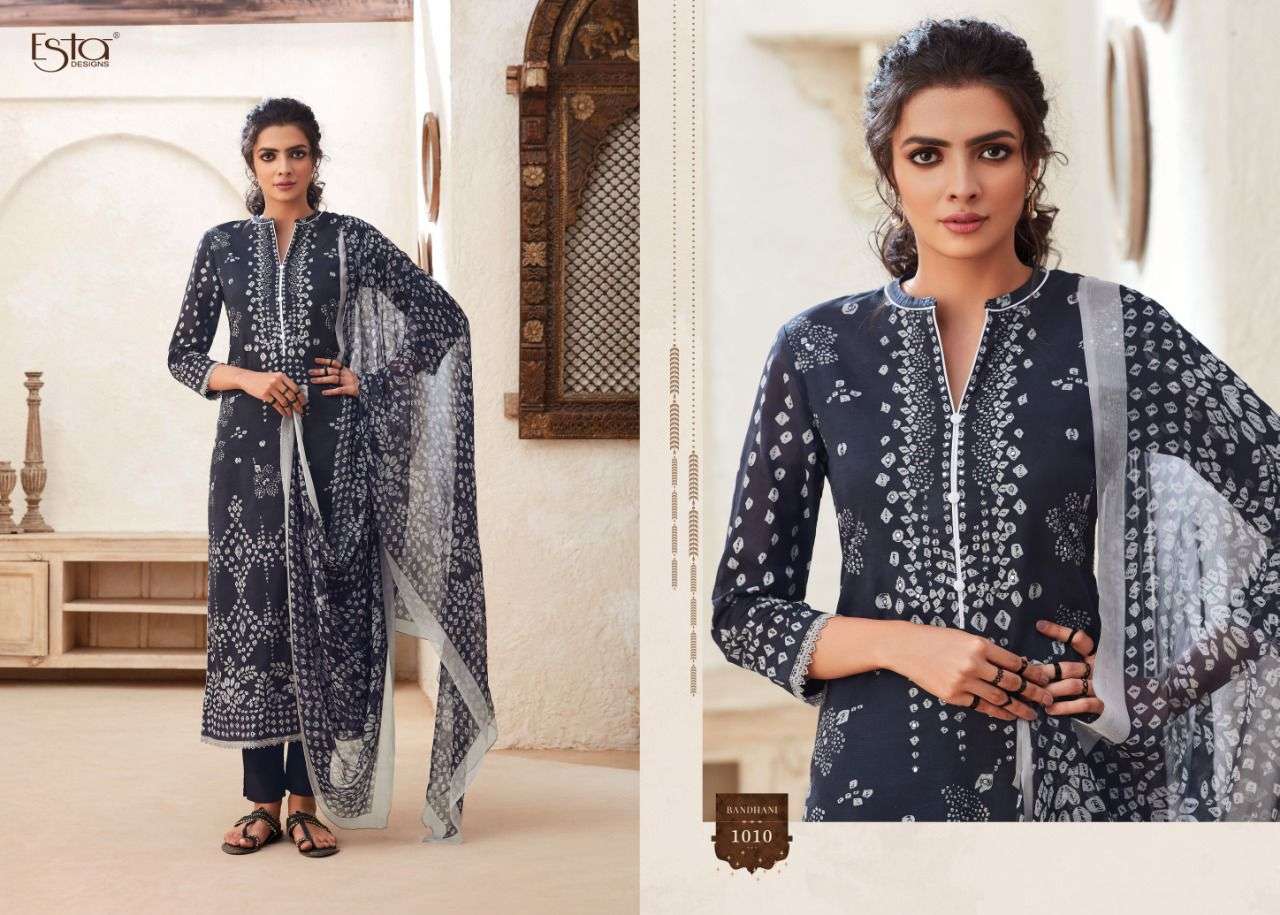 BANDHANI BY ESTA DESIGNS 1001 TO 1010 SERIES BEAUTIFUL SUITS COLORFUL STYLISH FANCY CASUAL WEAR & ETHNIC WEAR HEAVY CHIFFON DIGITAL PRINT DRESSES AT WHOLESALE PRICE