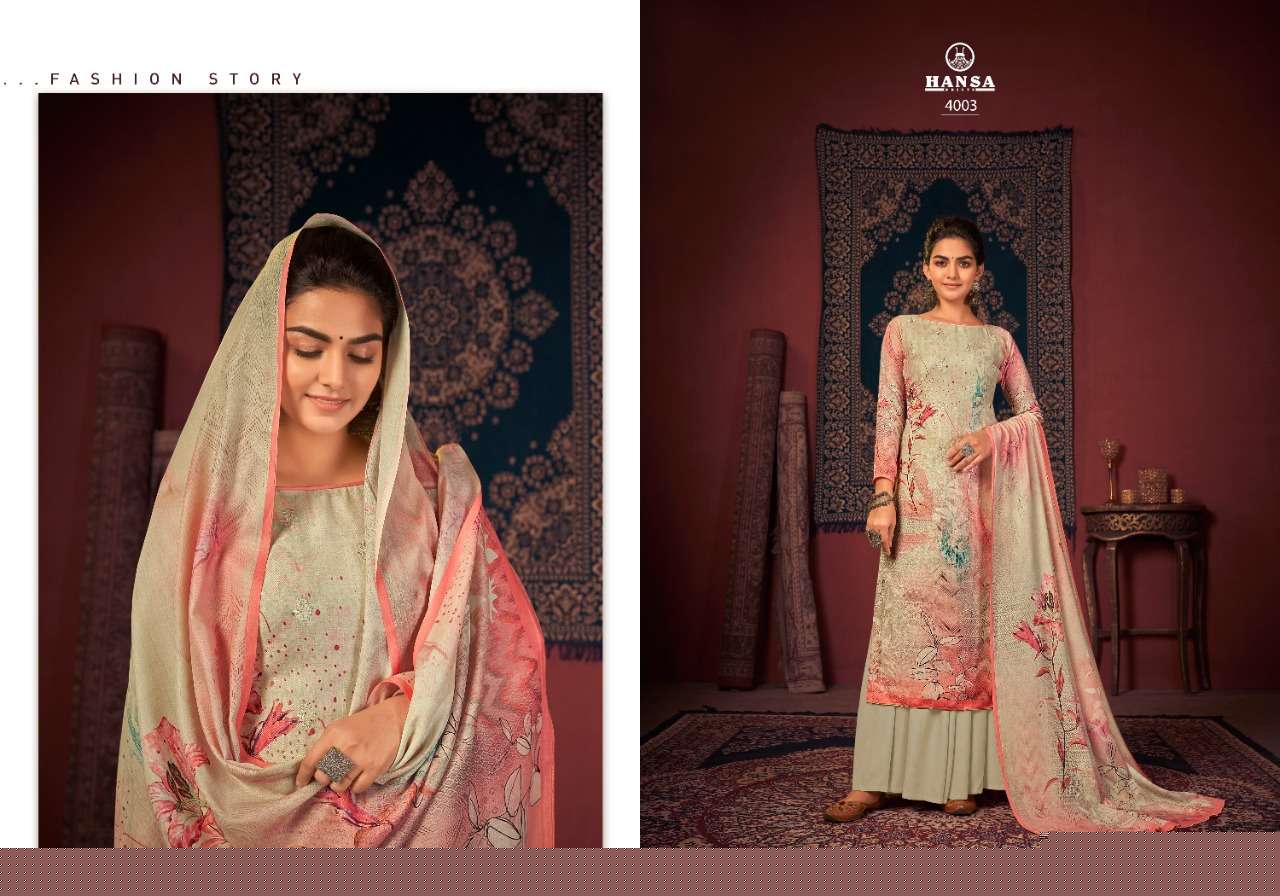 Hidaya Parneeta By Hansa Print 4001 To 4006 Series Beautiful Stylish Suits Fancy Colorful Casual Wear & Ethnic Wear & Ready To Wear Pashmina Digital Printed With Handwork Dresses At Wholesale Price