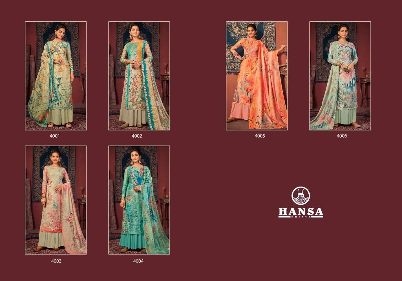 Hidaya Parneeta By Hansa Print 4001 To 4006 Series Beautiful Stylish Suits Fancy Colorful Casual Wear & Ethnic Wear & Ready To Wear Pashmina Digital Printed With Handwork Dresses At Wholesale Price