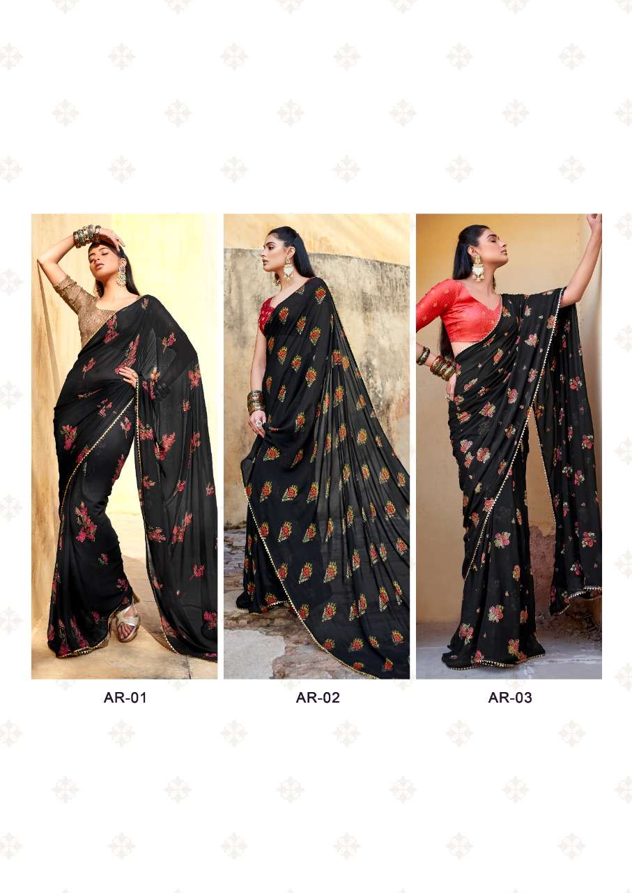 ARIKA BY STAVAN 01 TO 05 SERIES INDIAN TRADITIONAL WEAR COLLECTION BEAUTIFUL STYLISH FANCY COLORFUL PARTY WEAR & OCCASIONAL WEAR GEORGETTE SAREES AT WHOLESALE PRICE