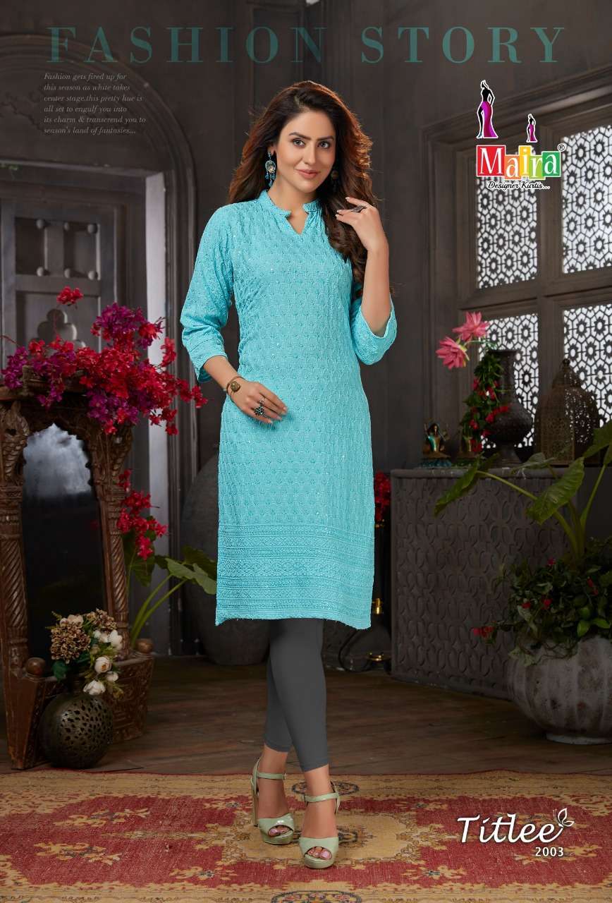 TITLEE VOL-2 BY MAIRA 2001 TO 2008 SERIES DESIGNER STYLISH FANCY COLORFUL BEAUTIFUL PARTY WEAR & ETHNIC WEAR COLLECTION HEAVY RAYON EMBROIDERY KURTIS AT WHOLESALE PRICE