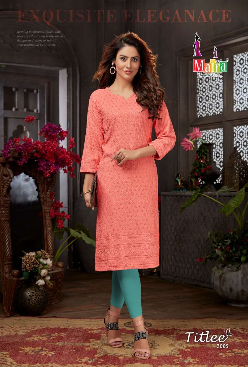 TITLEE VOL-2 BY MAIRA 2001 TO 2008 SERIES DESIGNER STYLISH FANCY COLORFUL BEAUTIFUL PARTY WEAR & ETHNIC WEAR COLLECTION HEAVY RAYON EMBROIDERY KURTIS AT WHOLESALE PRICE
