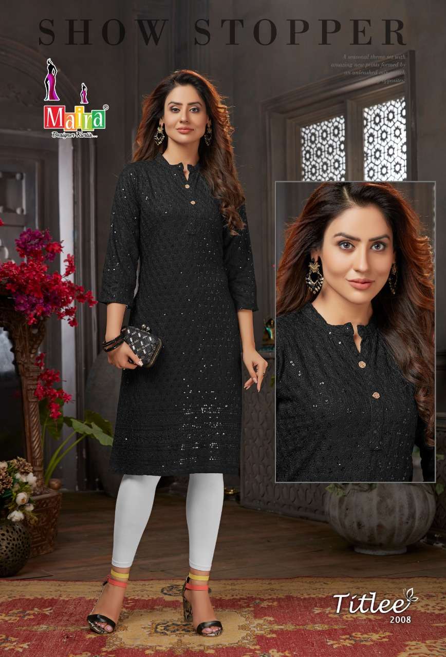 TITLEE VOL-2 BY MAIRA 2001 TO 2008 SERIES DESIGNER STYLISH FANCY COLORFUL BEAUTIFUL PARTY WEAR & ETHNIC WEAR COLLECTION HEAVY RAYON EMBROIDERY KURTIS AT WHOLESALE PRICE