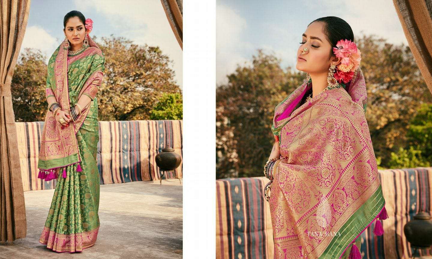 MOKSHA BY TANA BANA A TO E SERIES INDIAN TRADITIONAL WEAR COLLECTION BEAUTIFUL STYLISH FANCY COLORFUL PARTY WEAR & OCCASIONAL WEAR SILK SAREES AT WHOLESALE PRICE