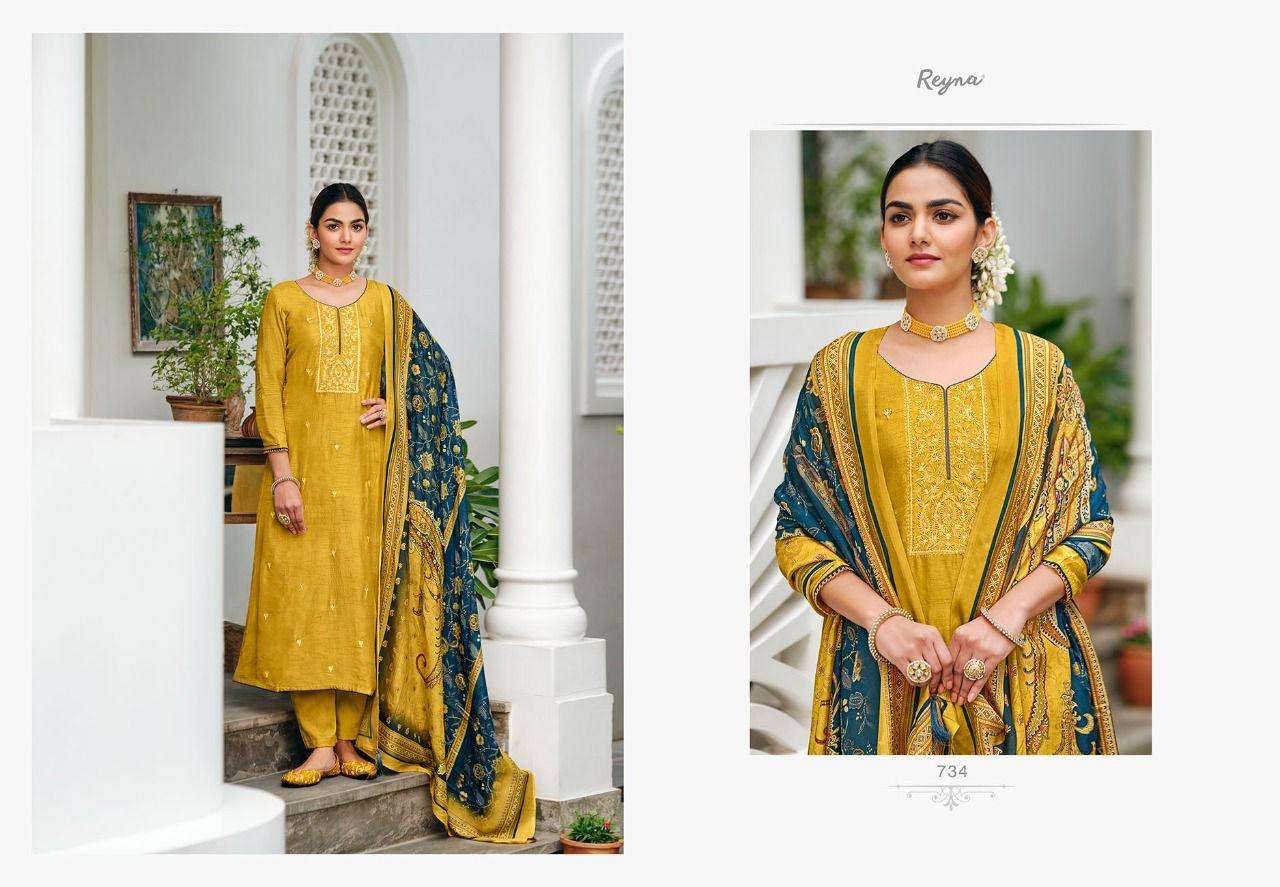 MAKTUB BY REYNA 731 TO 738 SERIES BEAUTIFUL SUITS COLORFUL STYLISH FANCY CASUAL WEAR & ETHNIC WEAR PURE BEMBERG SILK DRESSES AT WHOLESALE PRICE