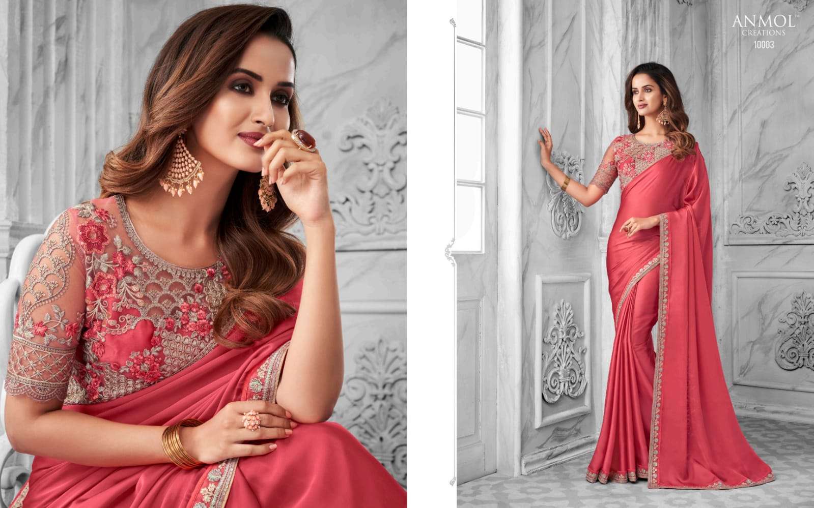 ELEGANCE VOL-14 BY ANMOL CREATION 10001 TO 10016 SERIES INDIAN TRADITIONAL WEAR COLLECTION BEAUTIFUL STYLISH FANCY COLORFUL PARTY WEAR & OCCASIONAL WEAR FANCY SAREES AT WHOLESALE PRICE
