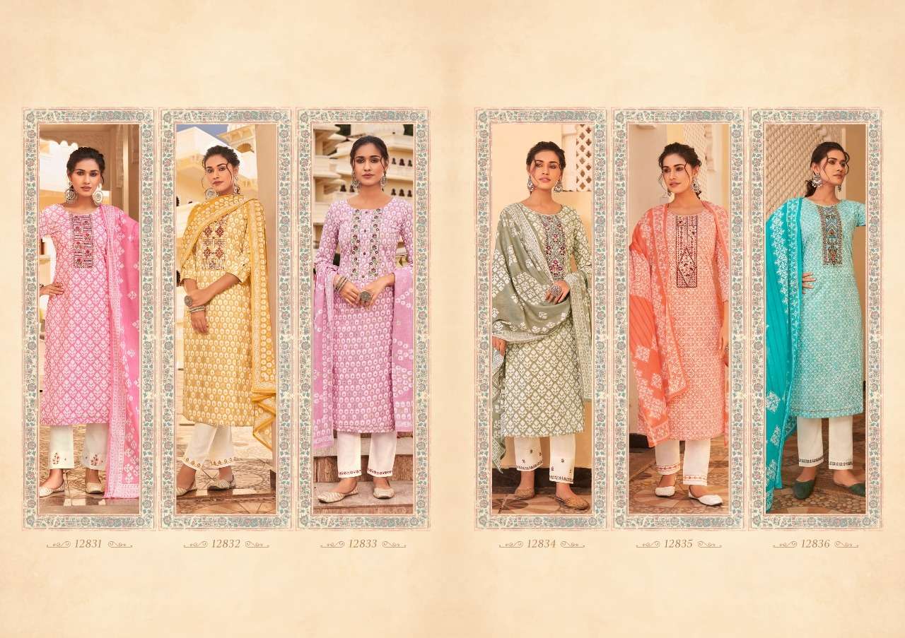 CHANNEL VOL-2 BY KIVI 12831 TO 12836 SERIES BEAUTIFUL SUITS COLORFUL STYLISH FANCY CASUAL WEAR & ETHNIC WEAR CAMBRIC COTTON WITH WORK DRESSES AT WHOLESALE PRICE
