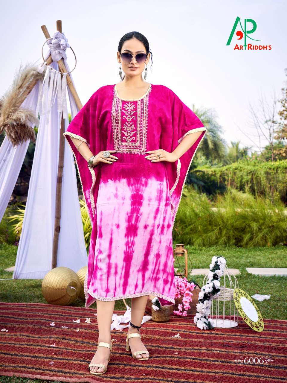 KAF TAN BY ART RIDDHS 6001 TO 6006 SERIES DESIGNER STYLISH FANCY COLORFUL BEAUTIFUL PARTY WEAR & ETHNIC WEAR COLLECTION RAYON PRINT KAFTAN AT WHOLESALE PRICE