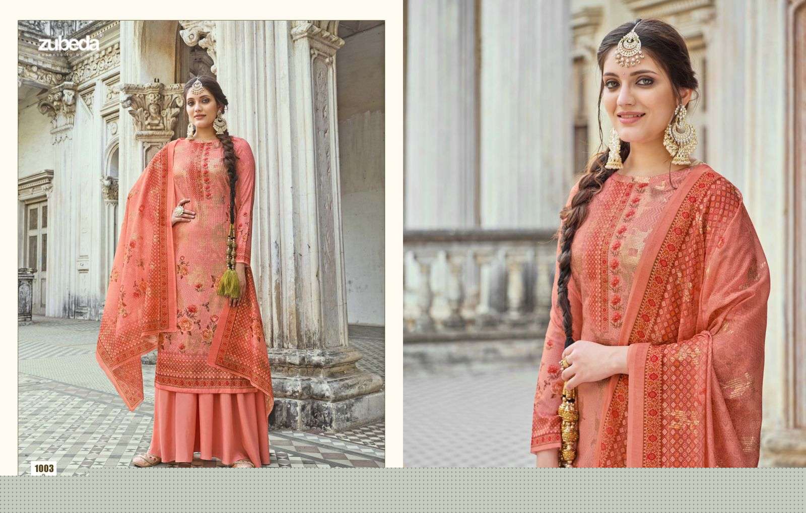 MANPREET BY ZUBEDA 1001 TO 1008 SERIES BEAUTIFUL STYLISH SHARARA SUITS FANCY COLORFUL CASUAL WEAR & ETHNIC WEAR & READY TO WEAR MUSLIN DIGITAL PRINT DRESSES AT WHOLESALE PRICE