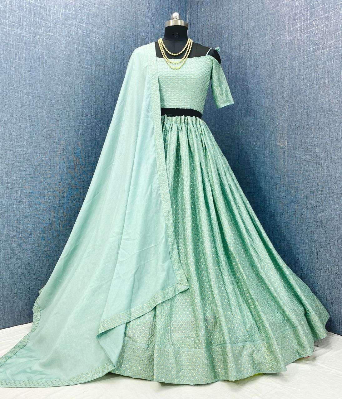 ZEEYA NADIRA BY VARNI FABRICS 6004 TO 6006 SERIES DESIGNER BEAUTIFUL NAVRATRI COLLECTION OCCASIONAL WEAR & PARTY WEAR CHINNON/HEAVY GEORGETTE LEHENGAS AT WHOLESALE PRICE