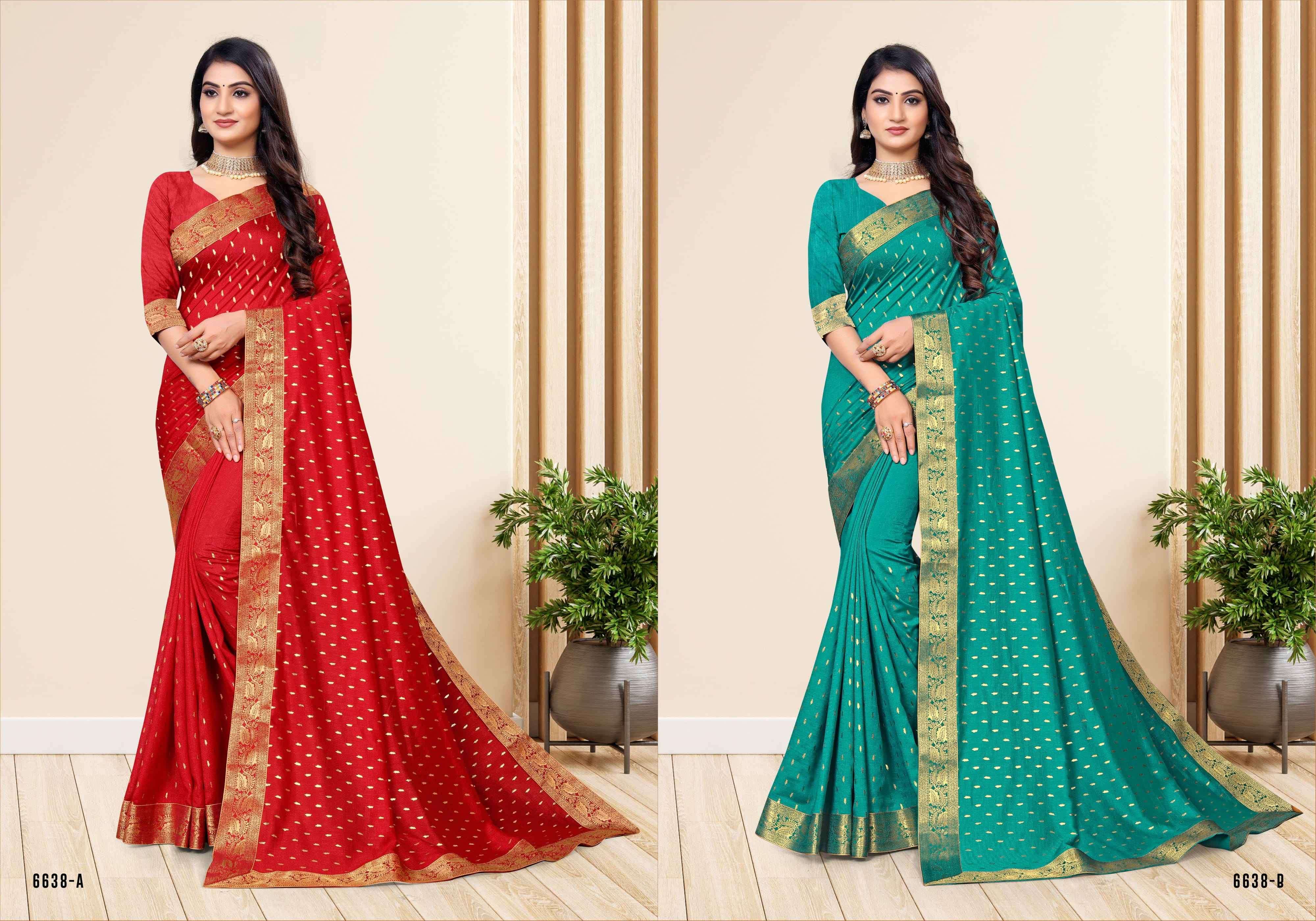 RABDI JALEBI VOL-8 BY INDIAN WOMEN 6638-A TO 6638-H SERIES INDIAN TRADITIONAL WEAR COLLECTION BEAUTIFUL STYLISH FANCY COLORFUL PARTY WEAR & OCCASIONAL WEAR VICHITRA SILK SAREES AT WHOLESALE PRICE