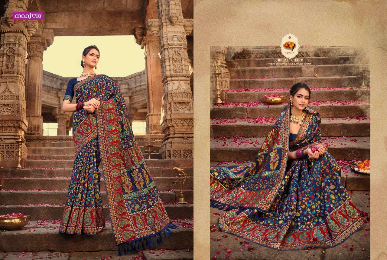 AARADHYA VOL-2 BY MANJULA INDIAN TRADITIONAL WEAR COLLECTION BEAUTIFUL STYLISH FANCY COLORFUL PARTY WEAR & OCCASIONAL WEAR SILK SAREES AT WHOLESALE PRICE