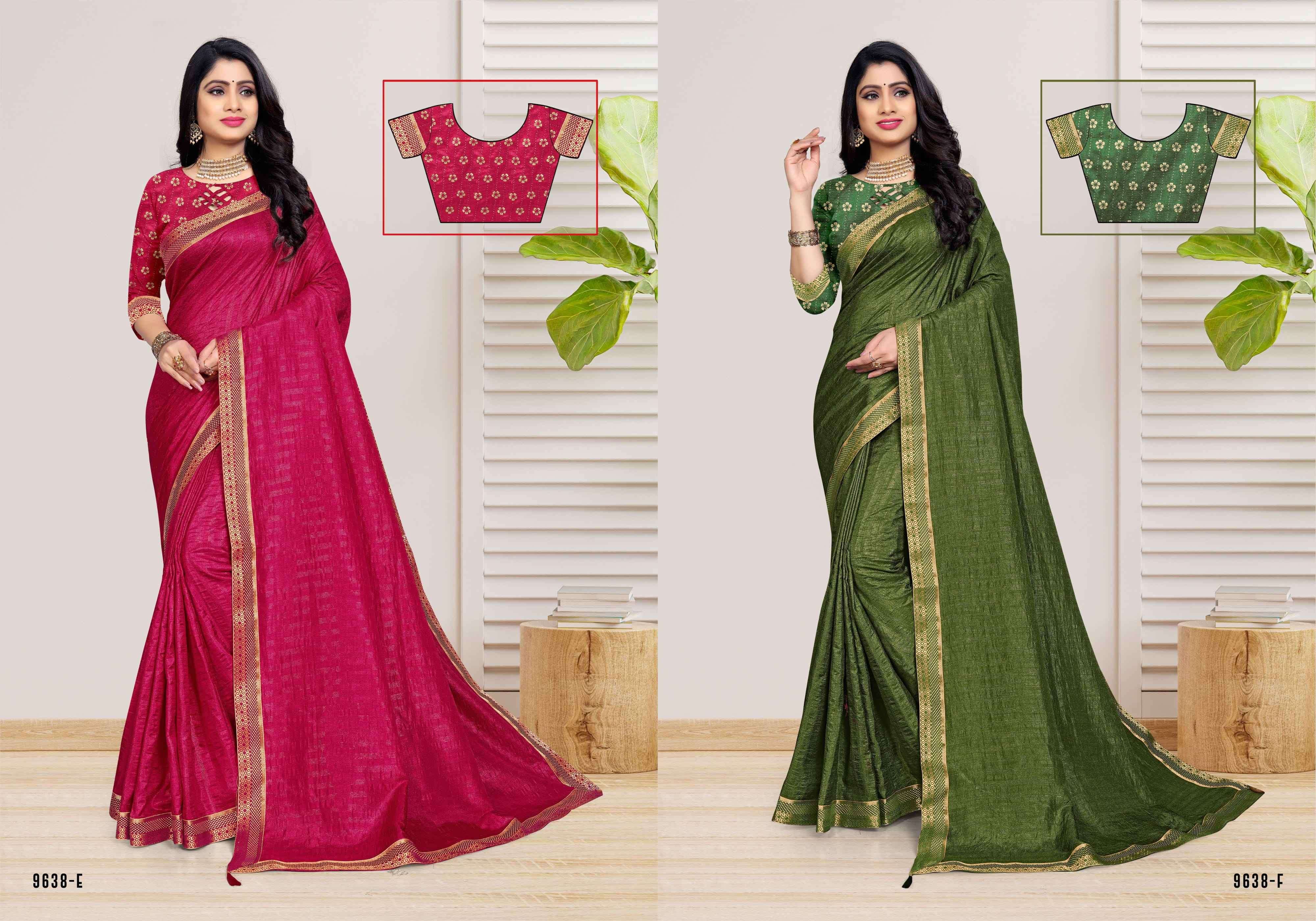 AAMRAS VOL-2 BY INDIAN WOMEN 9638-A TO 9638-H SERIES INDIAN TRADITIONAL WEAR COLLECTION BEAUTIFUL STYLISH FANCY COLORFUL PARTY WEAR & OCCASIONAL WEAR VICHITRA SAREES AT WHOLESALE PRICE