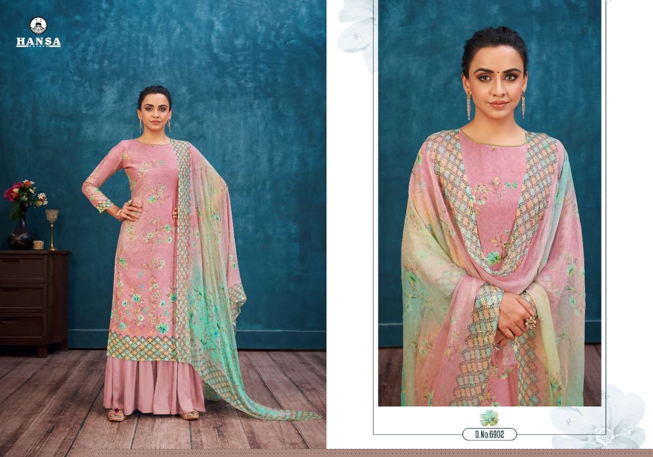 HIDAYA PRIYANKA BY HANSA PRINT 6901 TO 6906 SERIES BEAUTIFUL STYLISH SUITS FANCY COLORFUL CASUAL WEAR & ETHNIC WEAR & READY TO WEAR PURE COTTON DIGITAL PRINT WITH WORK DRESSES AT WHOLESALE PRICE