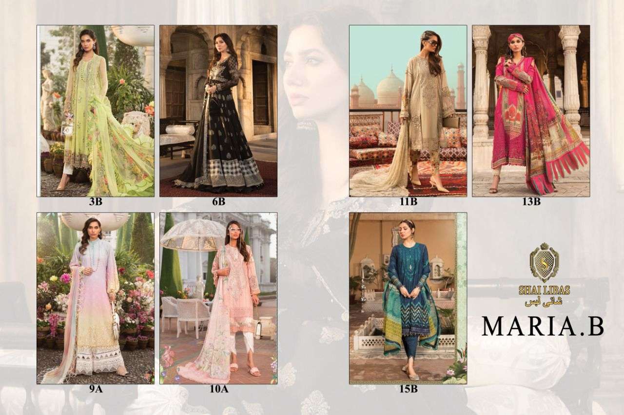 MARIA.B EXCLUSIVE BY SHAI LIBAS BEAUTIFUL STYLISH PAKISATNI SUITS FANCY COLORFUL CASUAL WEAR & ETHNIC WEAR & READY TO WEAR PURE CAMBRIC COTTON WITH EMBROIDERY DRESSES AT WHOLESALE PRICE