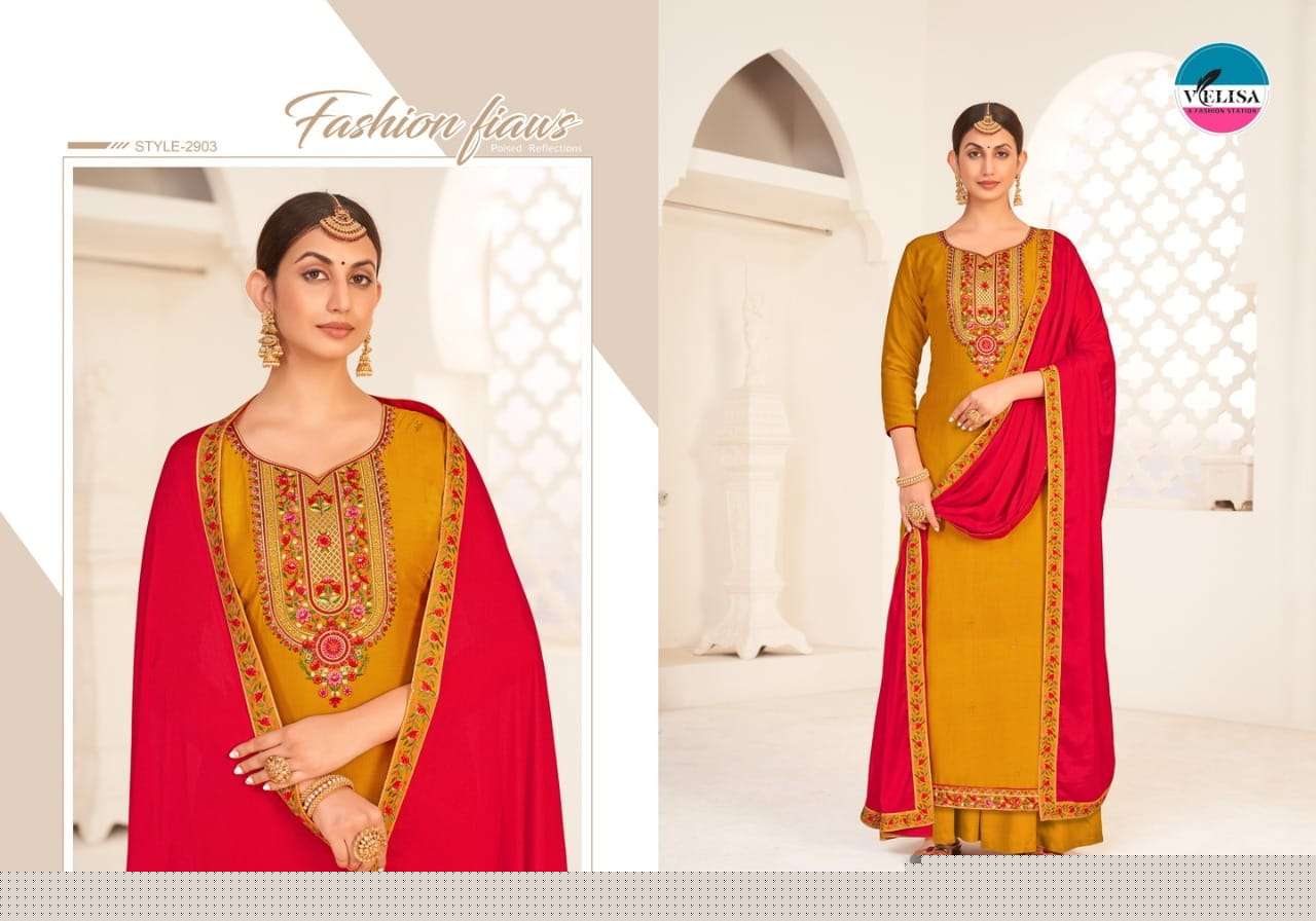 MANDIRA BY VELISA 2901 TO 2904 SERIES BEAUTIFUL SUITS COLORFUL STYLISH FANCY CASUAL WEAR & ETHNIC WEAR PURE PARAMPARA SILK DRESSES AT WHOLESALE PRICE