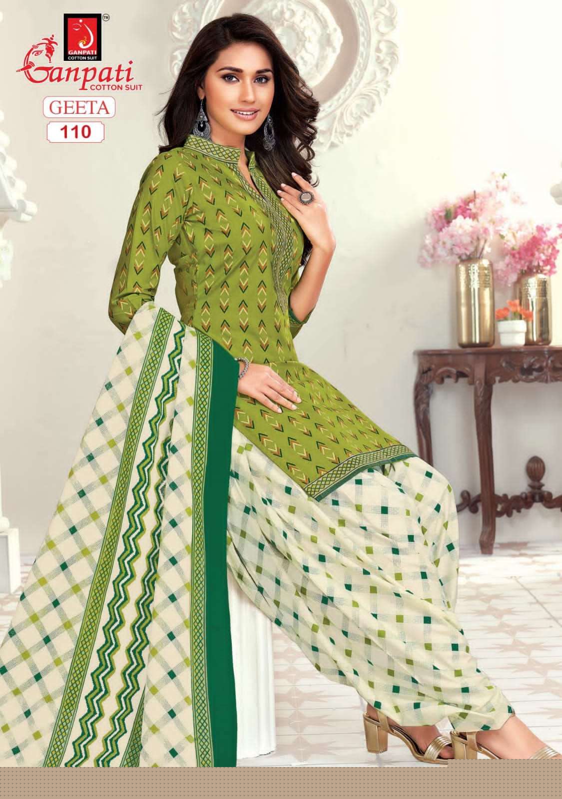 Geeta Vol-1 By Ganpati Cotton Suit 108 To 122 Series Beautiful Suits Colorful Stylish Fancy Casual Wear & Ethnic Wear Pure Cotton Print Dresses At Wholesale Price