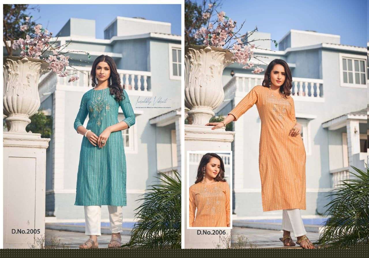 SUNSHINE BY SNAPSTYLE 2001 TO 2006 SERIES DESIGNER STYLISH FANCY COLORFUL BEAUTIFUL PARTY WEAR & ETHNIC WEAR COLLECTION LINING COTTON KURTIS AT WHOLESALE PRICE