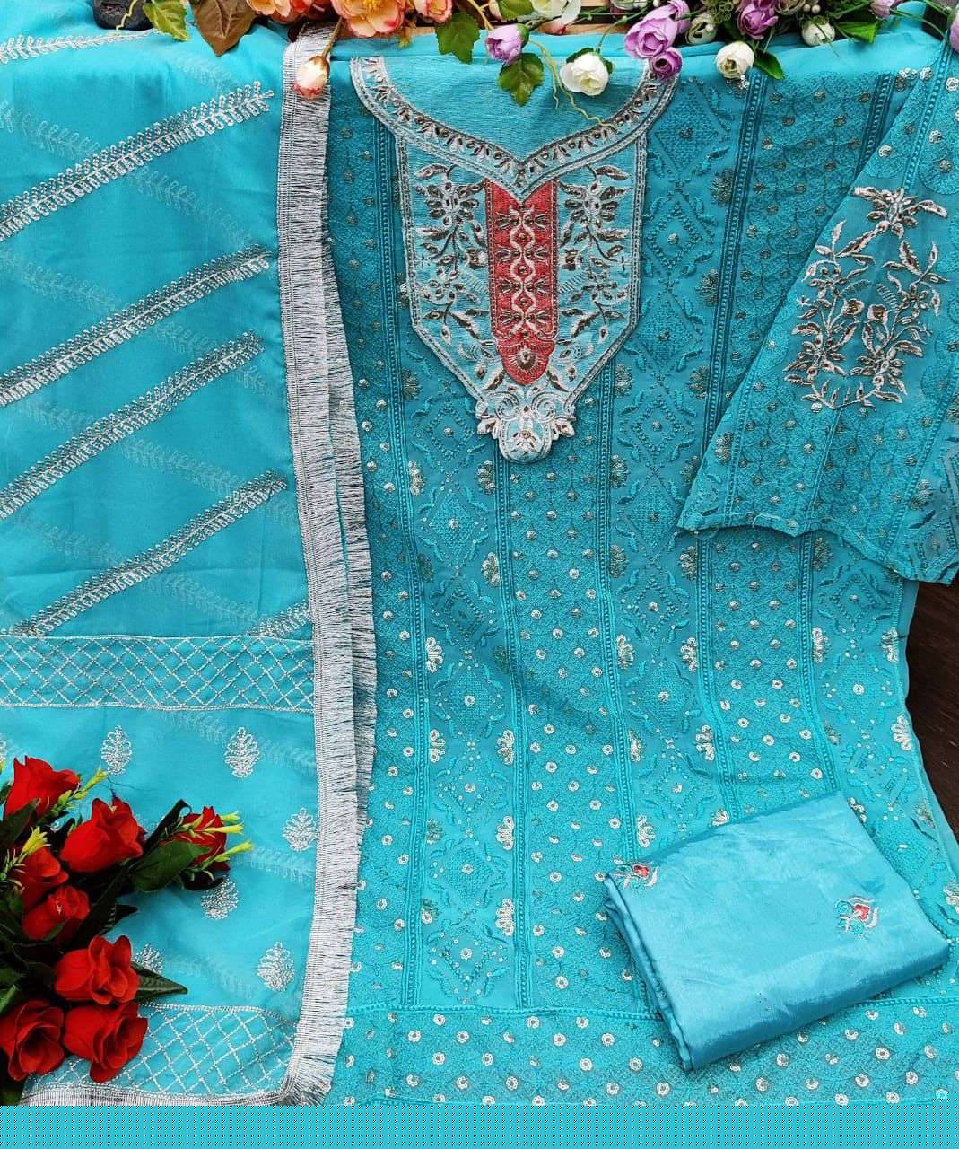 VT-MIRAY BY FASHID WHOLESALE 01 TO 03 SERIES PAKISTANI SUITS BEAUTIFUL FANCY COLORFUL STYLISH PARTY WEAR & OCCASIONAL WEAR HEAVY GEORGEGETTE EMBROIDERED DRESSES AT WHOLESALE PRICE