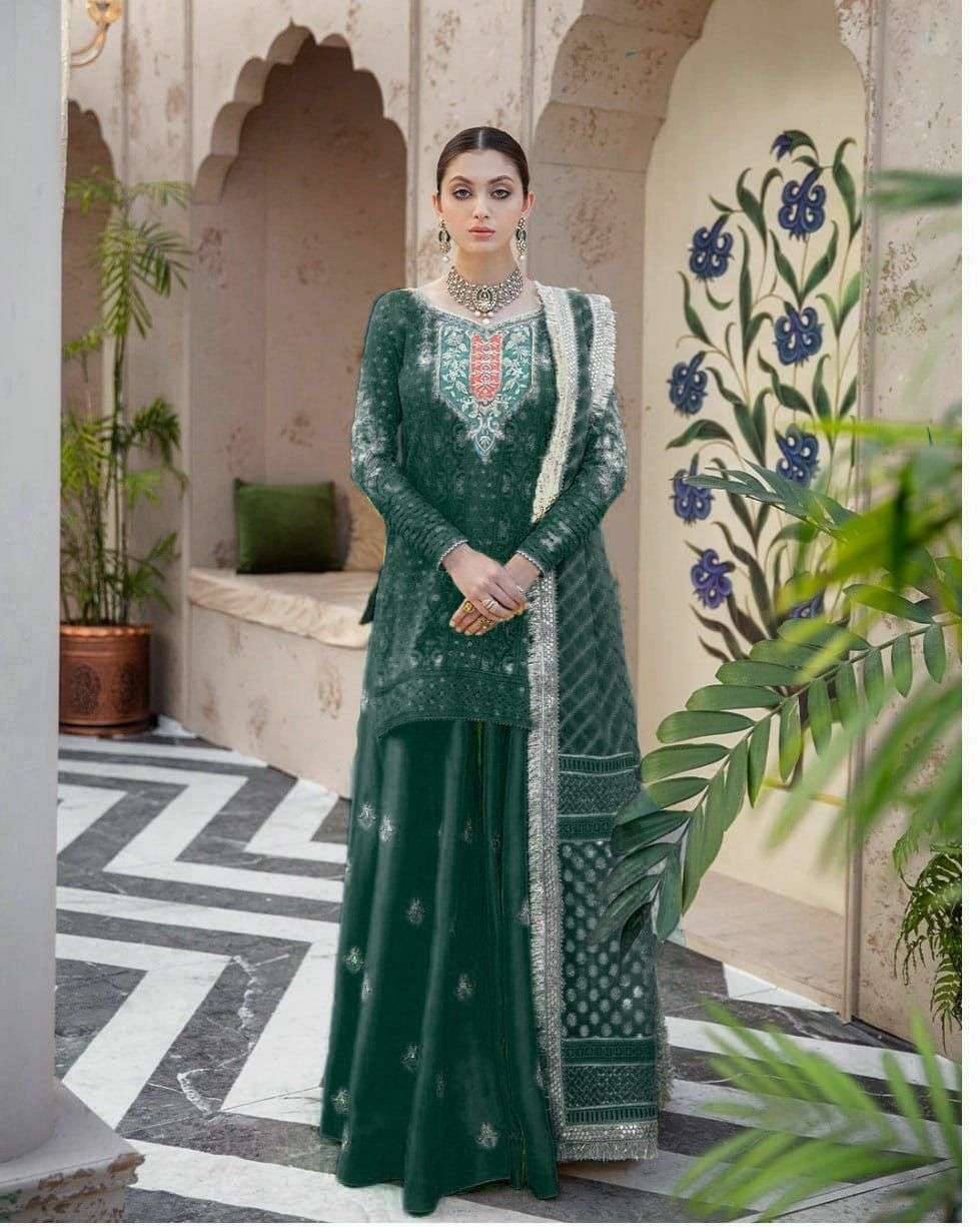 VT-MIRAY BY FASHID WHOLESALE 01 TO 03 SERIES PAKISTANI SUITS BEAUTIFUL FANCY COLORFUL STYLISH PARTY WEAR & OCCASIONAL WEAR HEAVY GEORGEGETTE EMBROIDERED DRESSES AT WHOLESALE PRICE